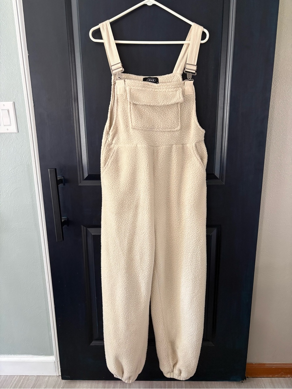 Cider Fleece Overalls Cream Medium